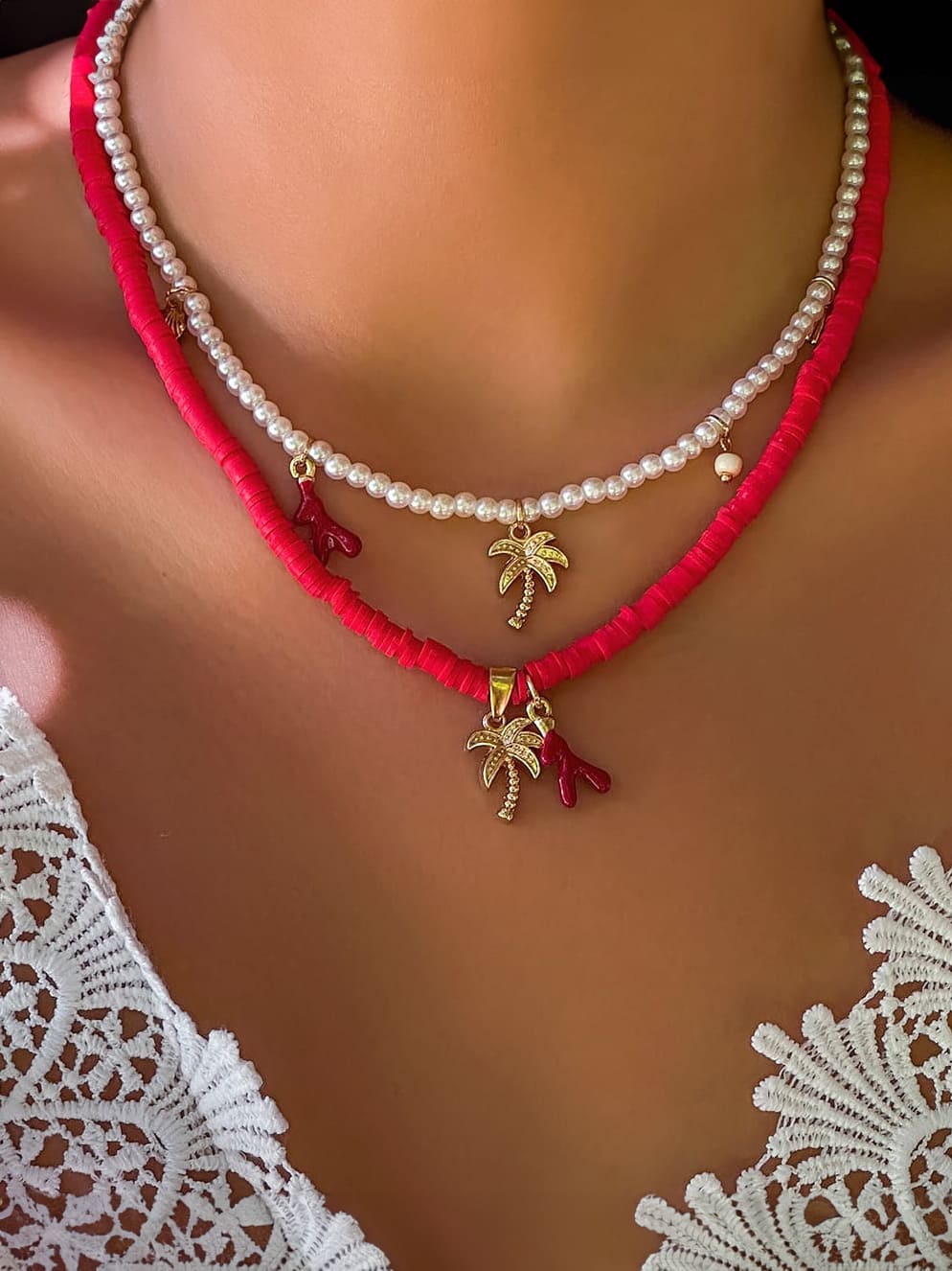 Tahiti Sunset Pearl Beach Necklace Gold-CALLISTARI