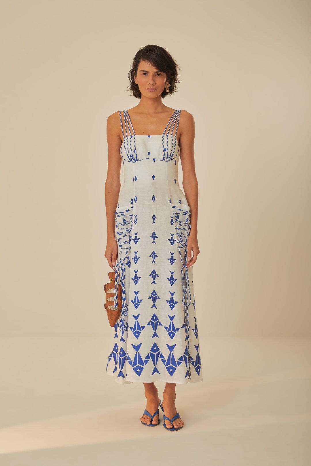 Sophisticated Strappy Geometric Maxi Dress