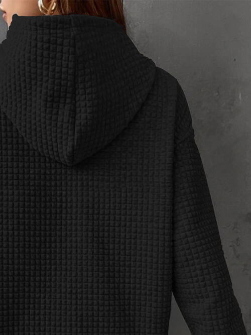 Christmas Tree Knit Drawstring Hoodie with Pocket-CALLISTARI