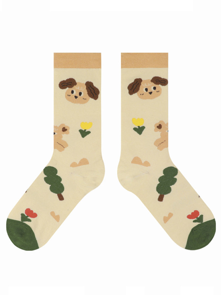 Cute Cartoon Kitty Pattern Cotton Socks-CALLISTARI