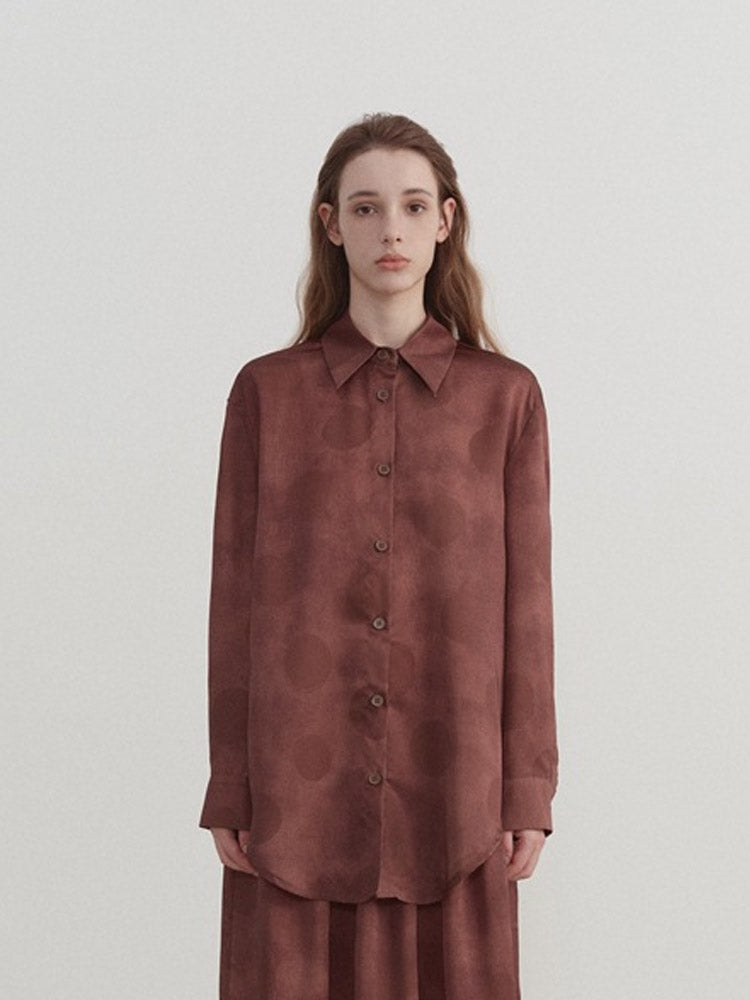 Polka Dot Print Long Sleeve Shirt-CALLISTARI