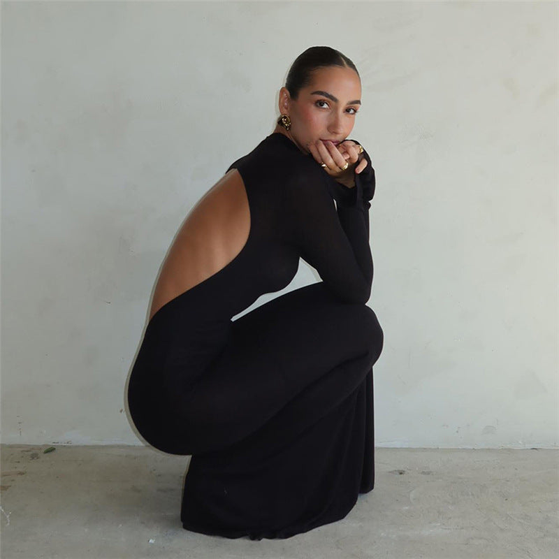 Paxton Cutout Long Sleeve Maxi Dress-CALLISTARI