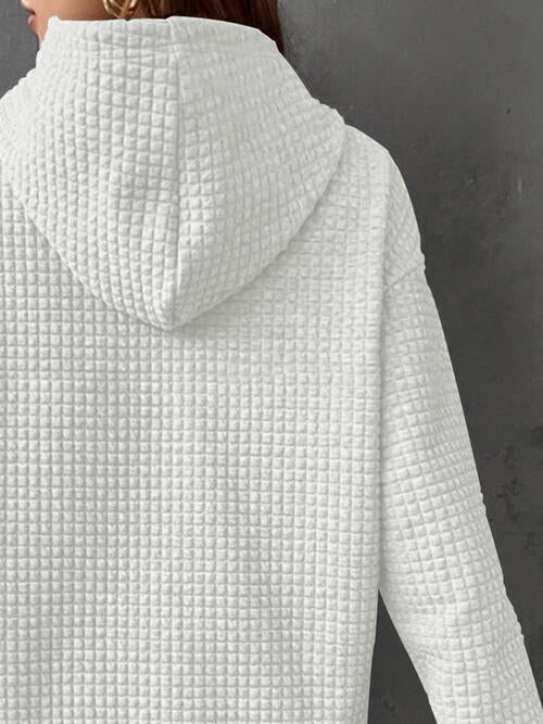 Christmas Tree Knit Drawstring Hoodie with Pocket-CALLISTARI