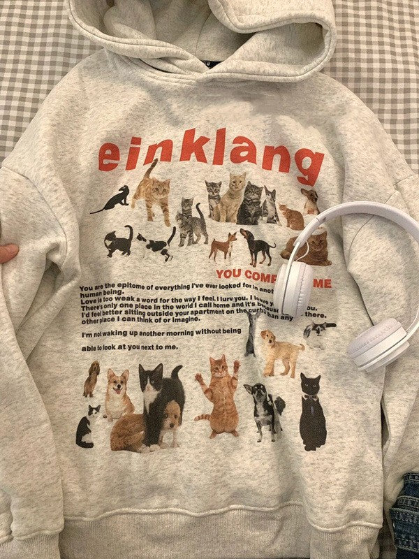 Einklang Printed Casual Hoodie-CALLISTARI