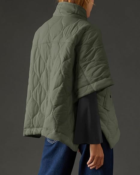 Quilted Poncho - Style Jacket-aritzao