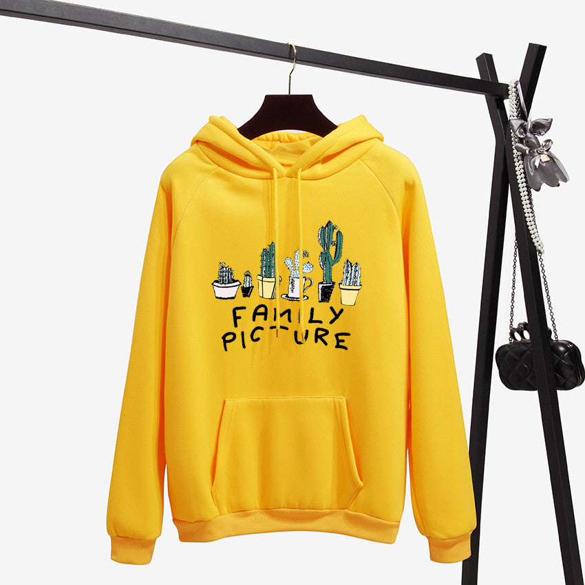 Family Picture Printed Casual Pullover Hoodie-CALLISTARI