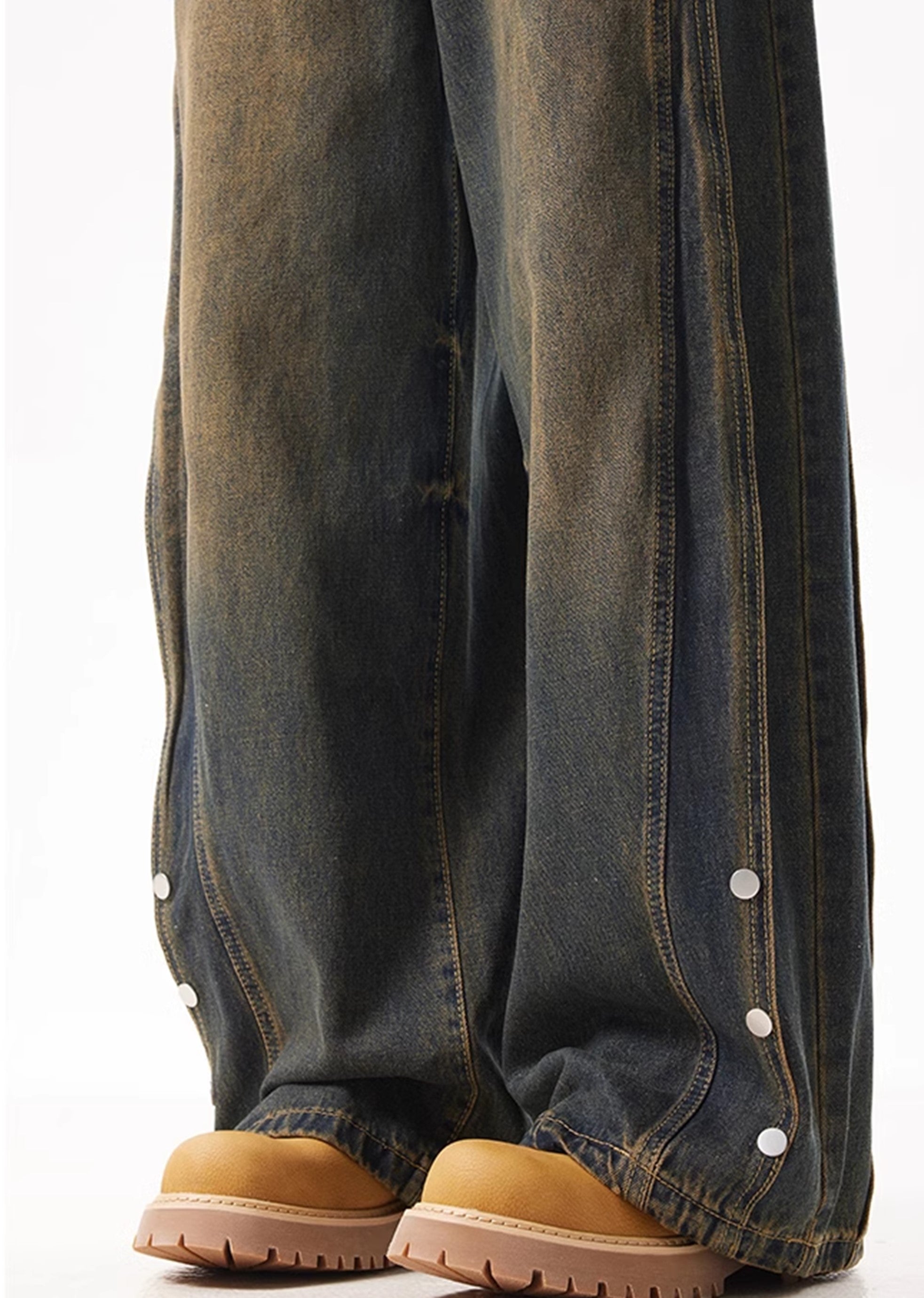 【ACRARDIC】Patch design change wide overwash denim pants  AI0013-CALLISTARI