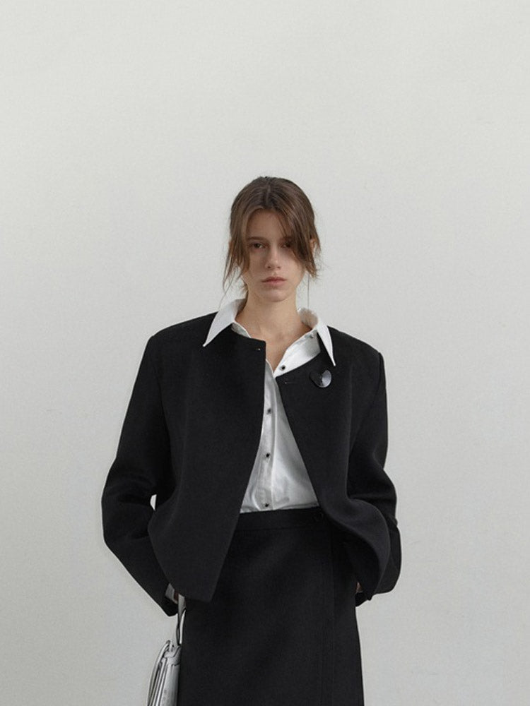 French Square Neck Woolen Coat-CALLISTARI