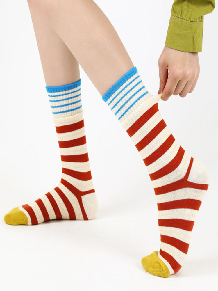 Colorful Striped Cotton Socks-CALLISTARI