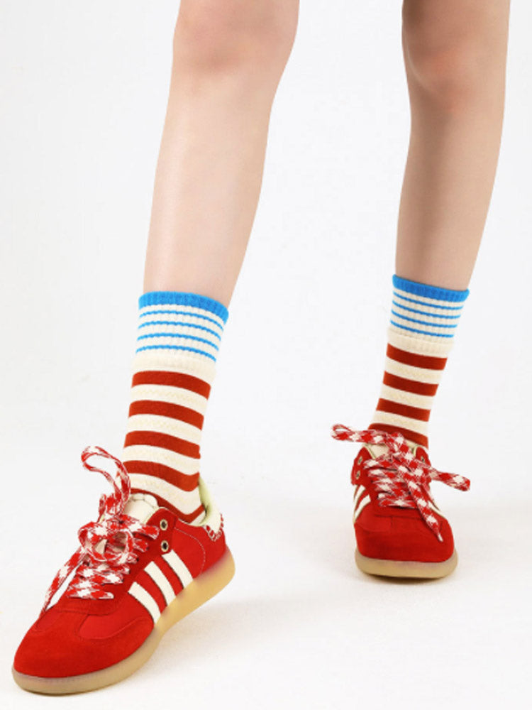 Colorful Striped Cotton Socks-CALLISTARI