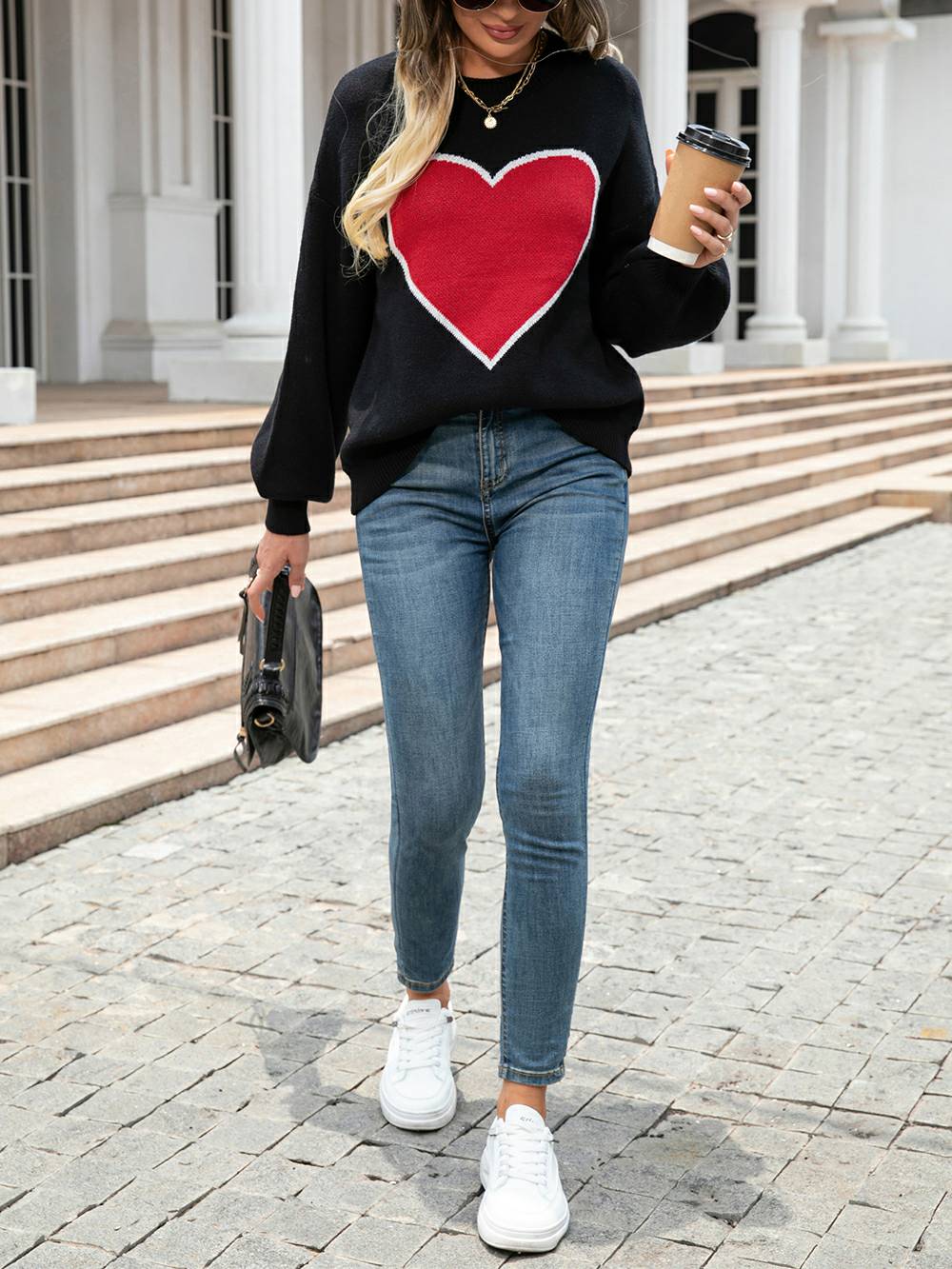 Sweetheart Knit Pullover Sweater-CALLISTARI