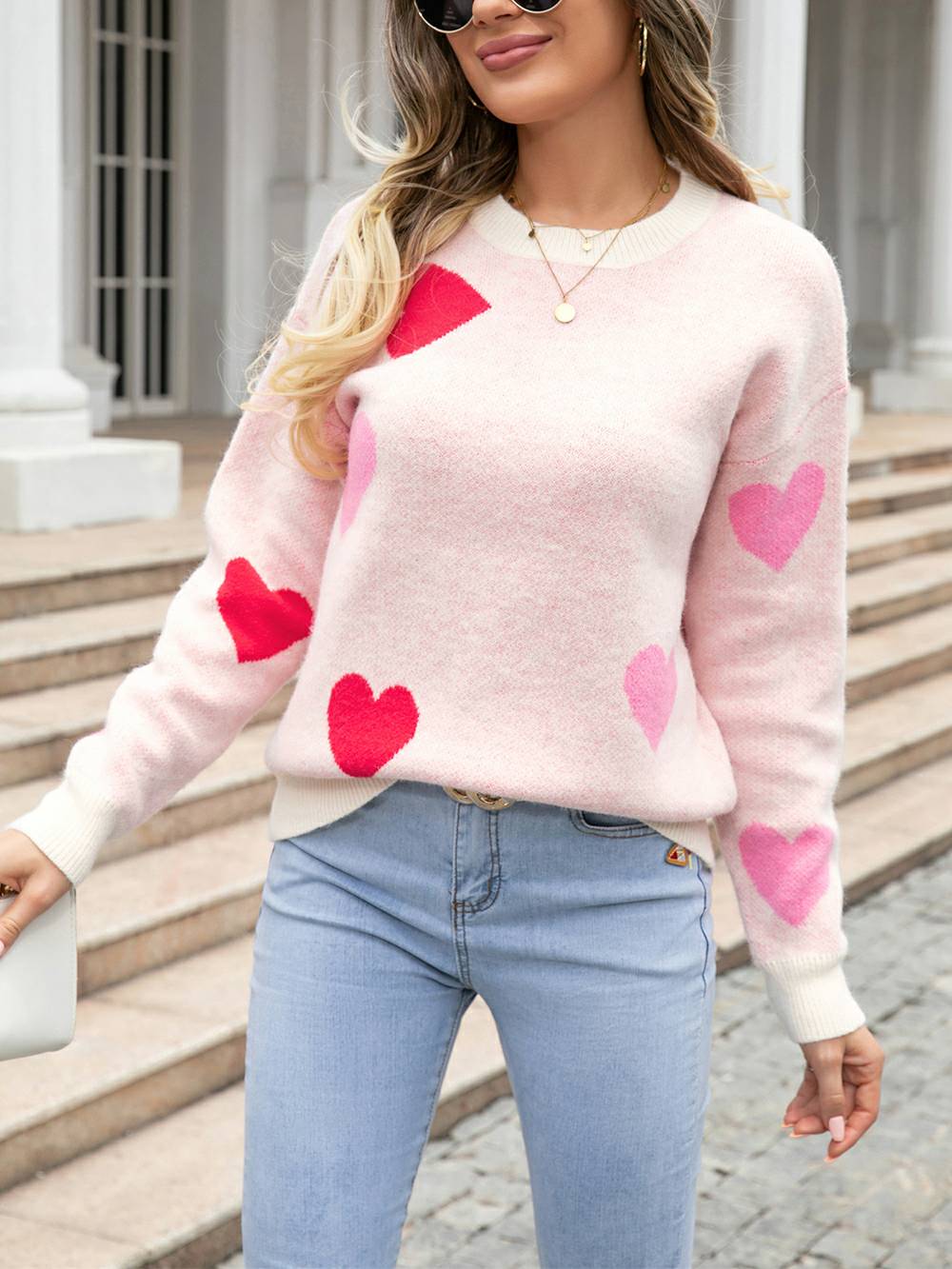 Sweetheart Cozy Knit Pullover Sweater-CALLISTARI
