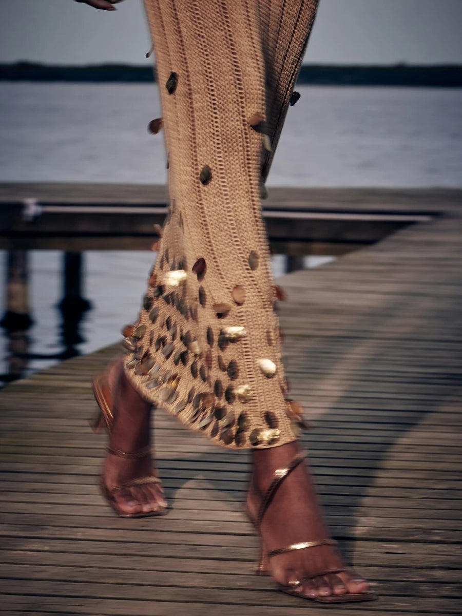 Dolly Gold Knit Maxi Dress