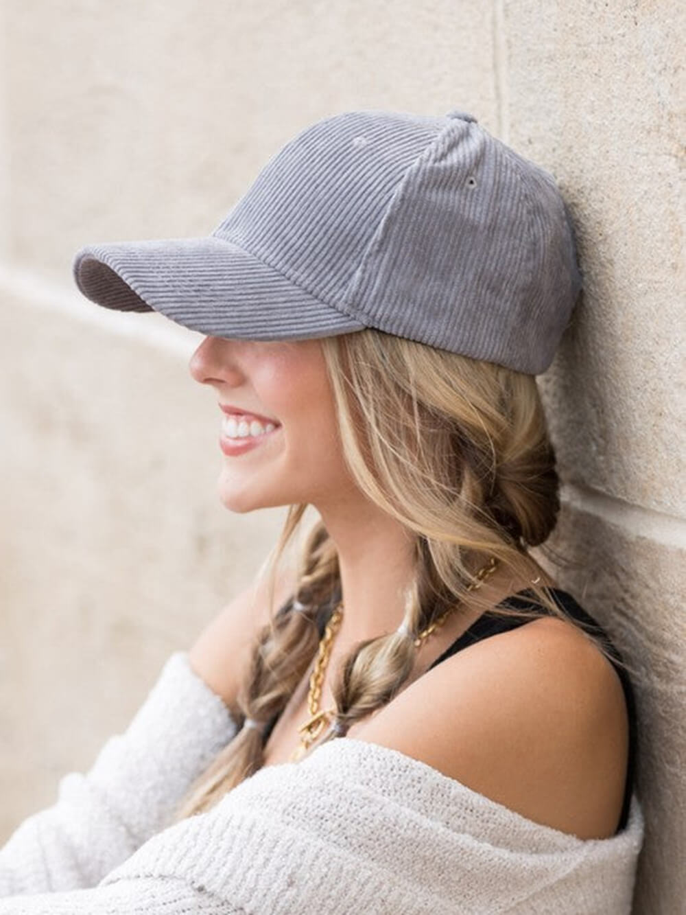 Corduroy Boyfriend Ball Cap-CALLISTARI