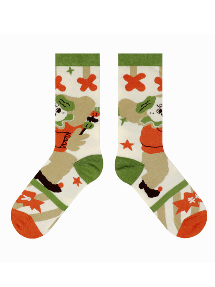 Cute Cartoon Kitty Pattern Cotton Socks-CALLISTARI