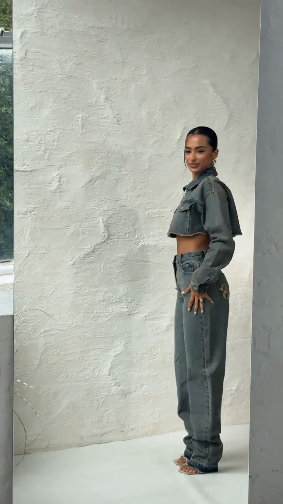 Grey Denim Two - Piece Set