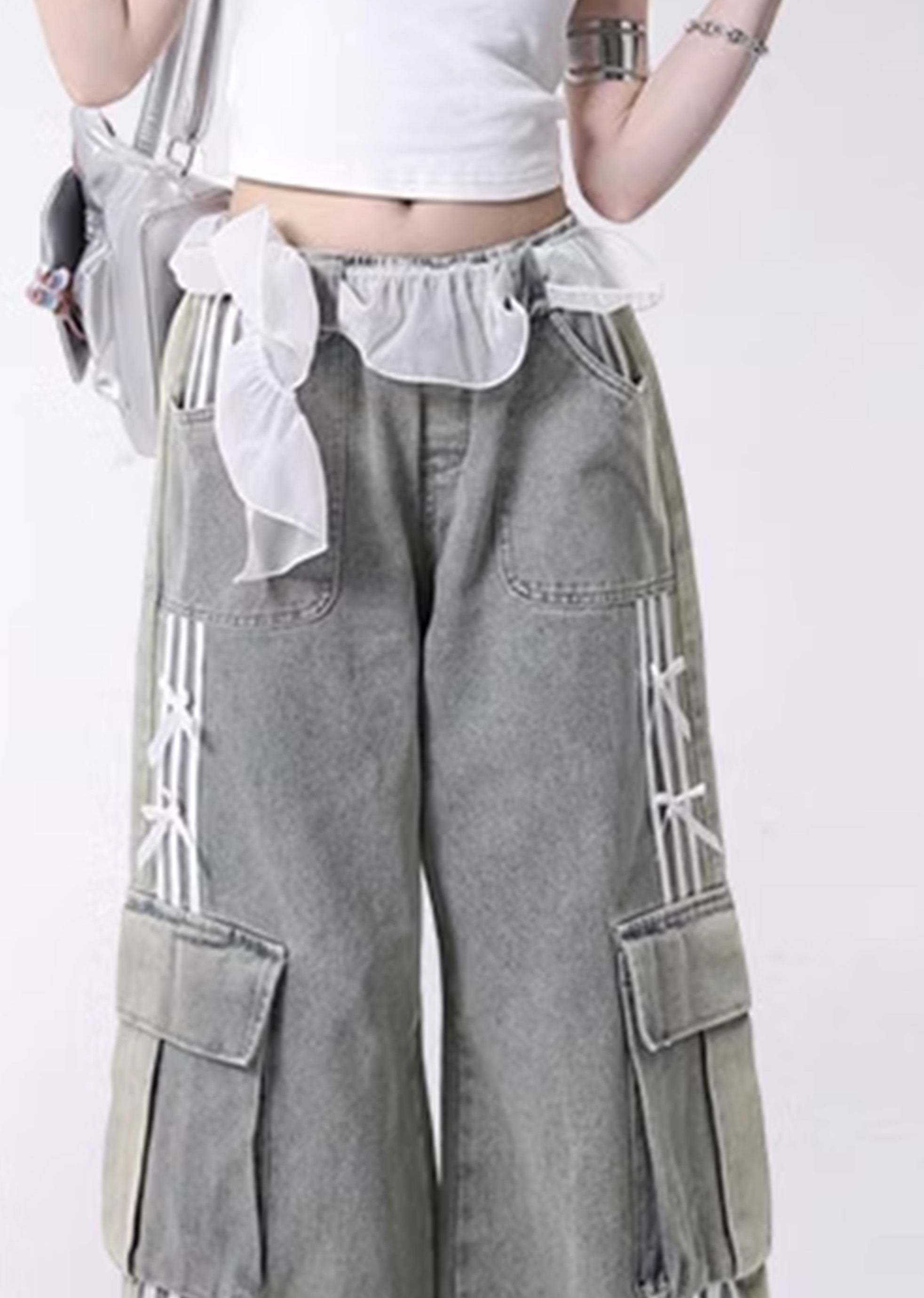 【Rayohopp】Waist frill gimmick line cargo sweat pants  RH0122-CALLISTARI