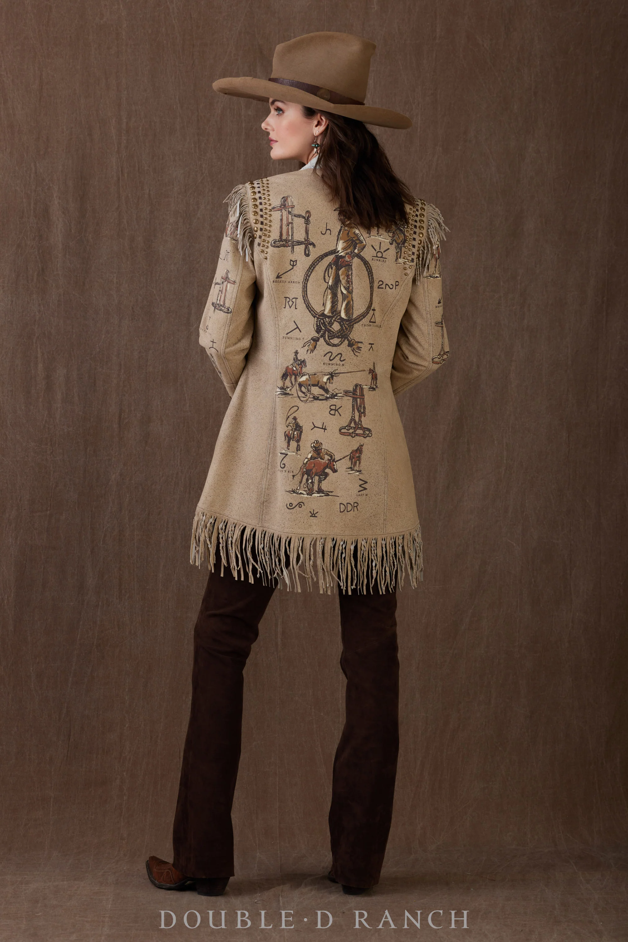 Graffiti-speckled suede jacket