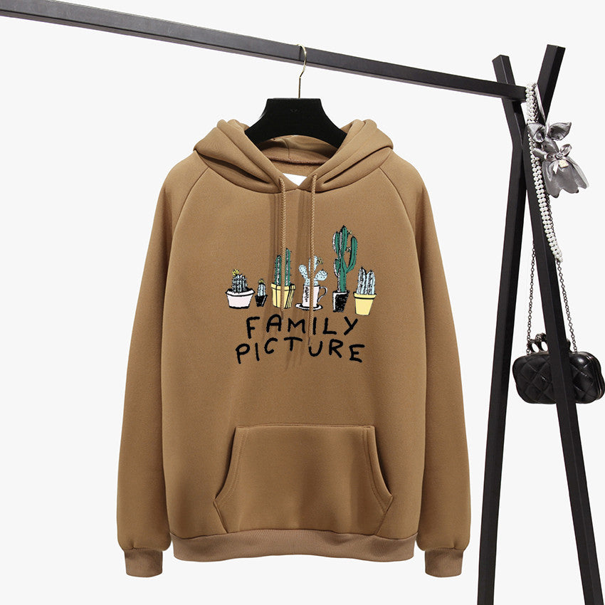 Family Picture Printed Casual Pullover Hoodie-CALLISTARI