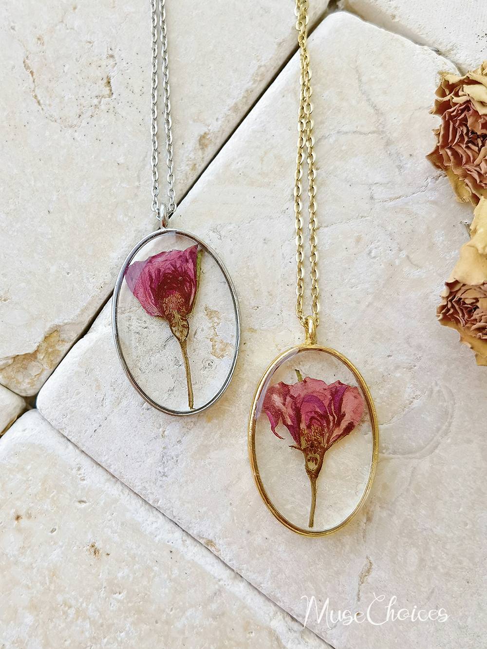 Resin Pressed Flower Necklaces - Colorful Mix Floral Set-CALLISTARI