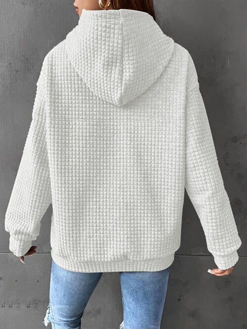 Christmas Tree Knit Drawstring Hoodie with Pocket-CALLISTARI