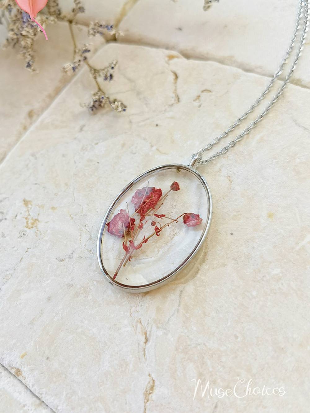 Resin Pressed Flower Necklaces - Colorful Mix Floral Set-CALLISTARI