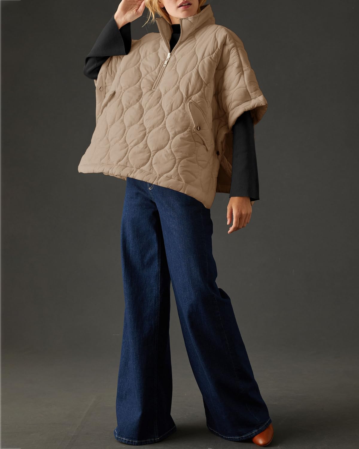 Quilted Poncho - Style Jacket-aritzao