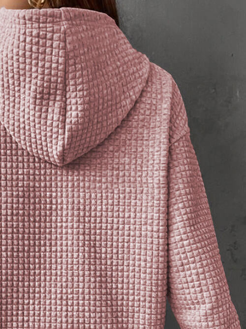 Christmas Tree Knit Drawstring Hoodie with Pocket-CALLISTARI