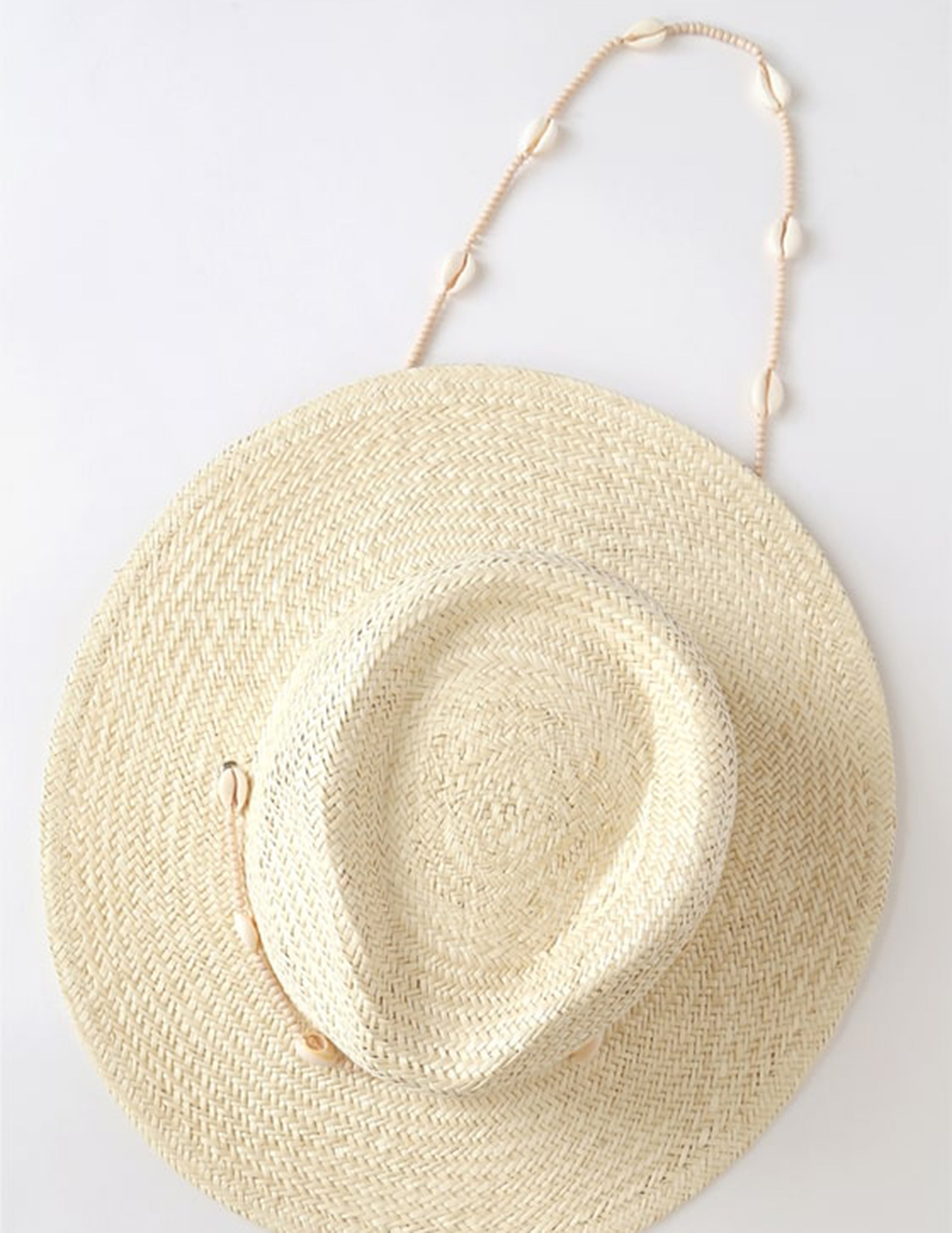 Seashells Natural Straw Fedora Hat-CALLISTARI
