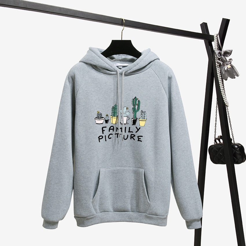 Family Picture Printed Casual Pullover Hoodie-CALLISTARI