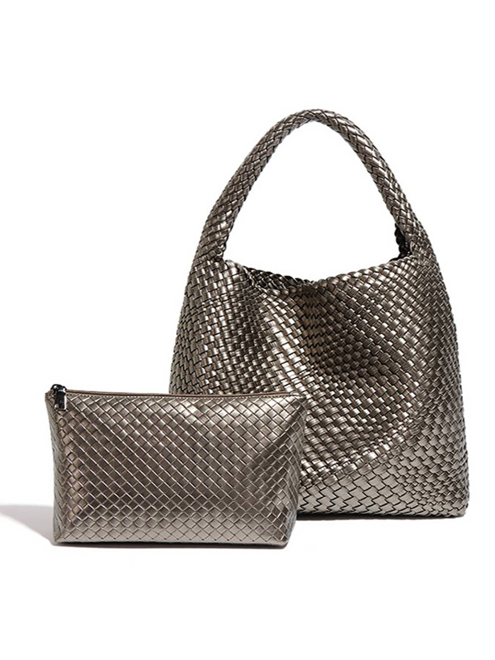 Recycled Vegan Intrecciato Shoulder Bag-CALLISTARI