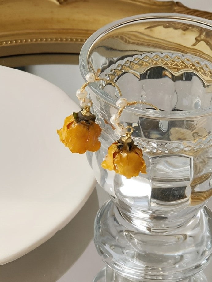 Orange Rose Earrings - Hannah-CALLISTARI