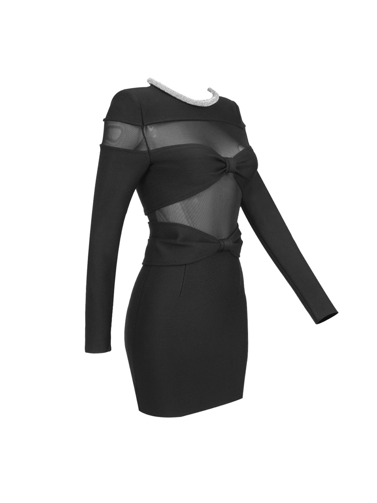 Arley Crystal Patchwork Mini Dress - Mew Mews