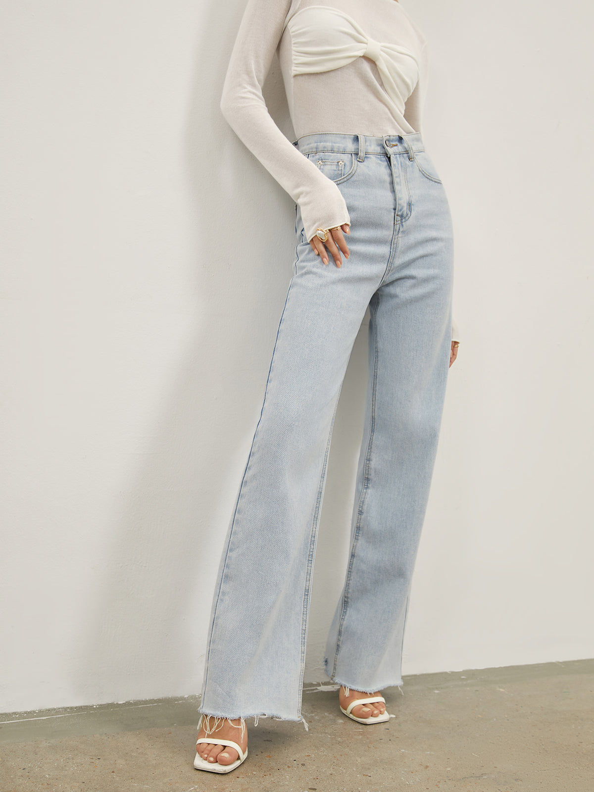 Denim Straight Leg Jeans-CALLISTARI