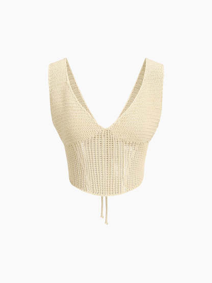 Island Vacation Crochet Two Piece Skirt Set-CALLISTARI