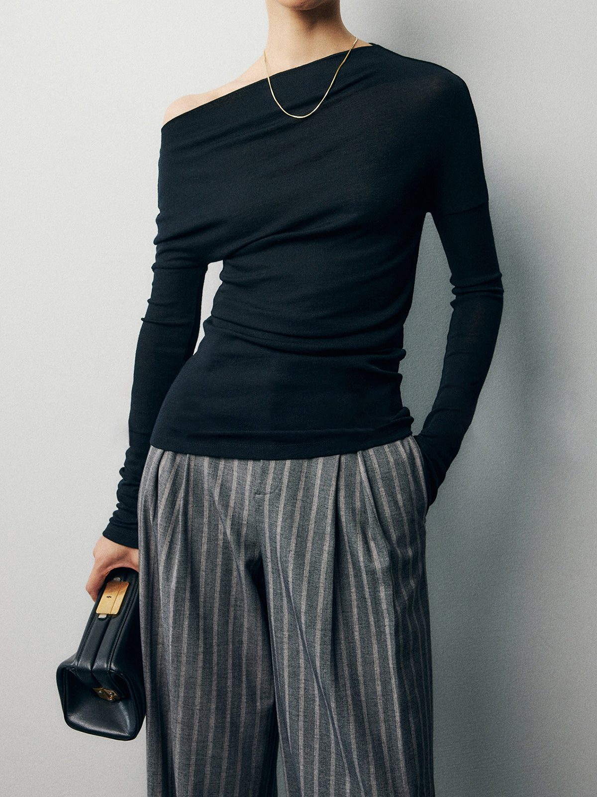 Asymmetric Off Shoulder Ruched Two Piece Skirt Set-CALLISTARI