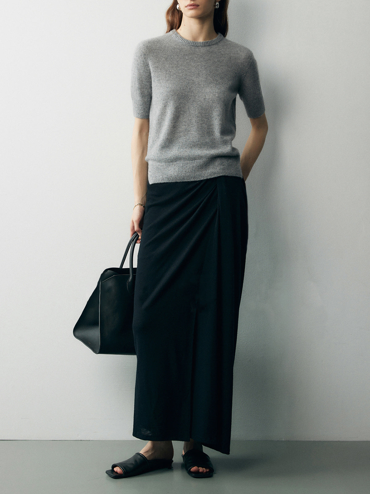 Asymmetric Off Shoulder Ruched Two Piece Skirt Set-CALLISTARI