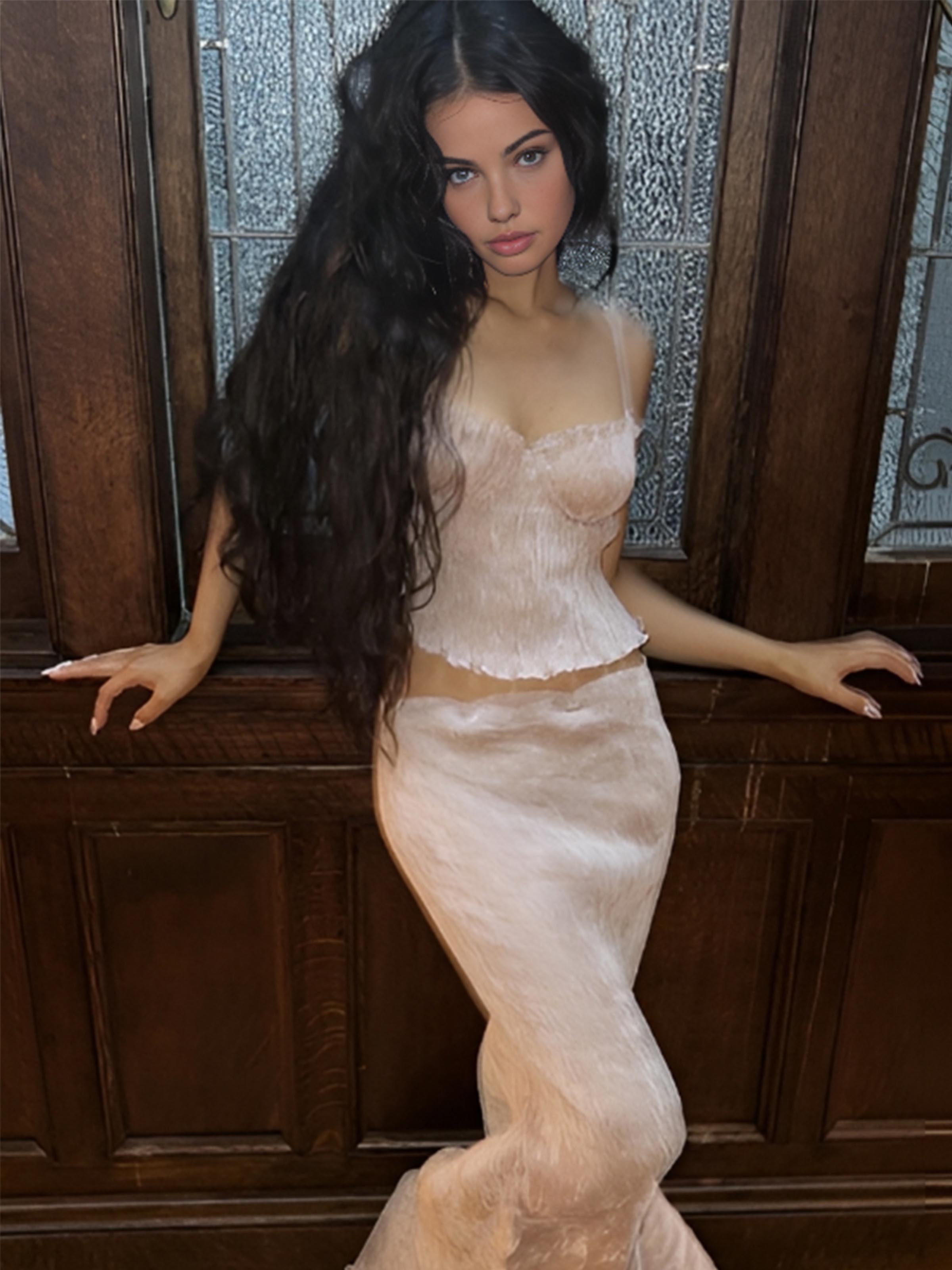 Sexy Lace Up Corset Top and Maxi Skirt Set-CALLISTARI