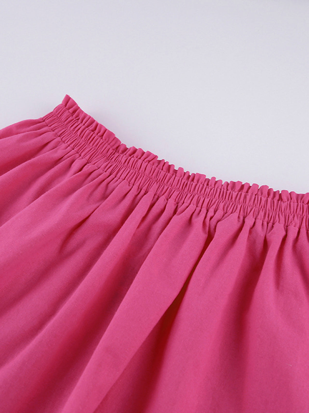 Barbiecore Cotton Linen Two Piece Skirt Set-CALLISTARI