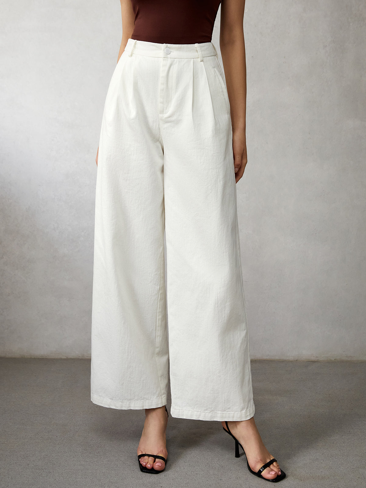 Callistari High Waisted Wide Leg Jeans-CALLISTARI