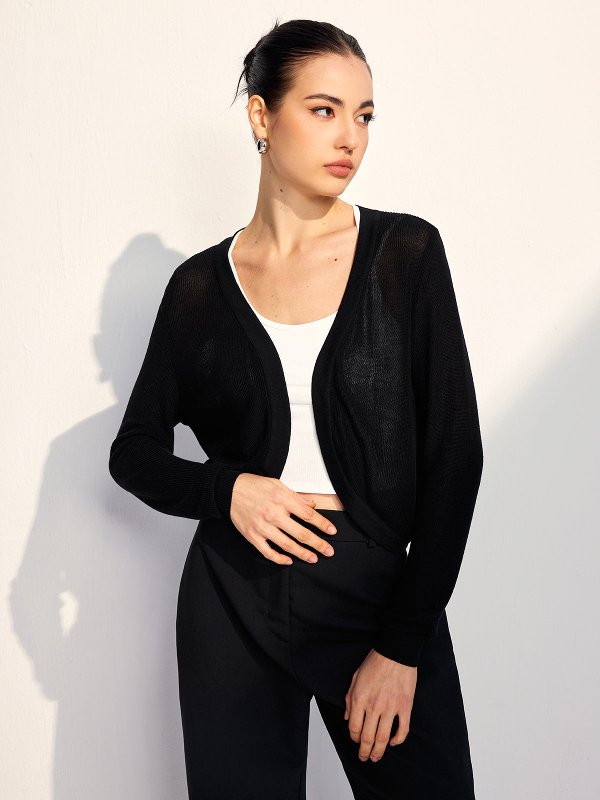 Callistari Bat Sleeve Hollow Cardigan-CALLISTARI