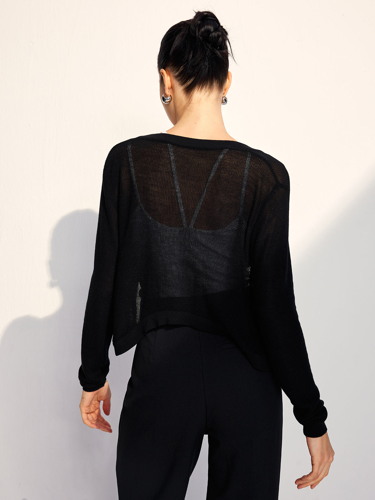 Callistari Bat Sleeve Hollow Cardigan-CALLISTARI