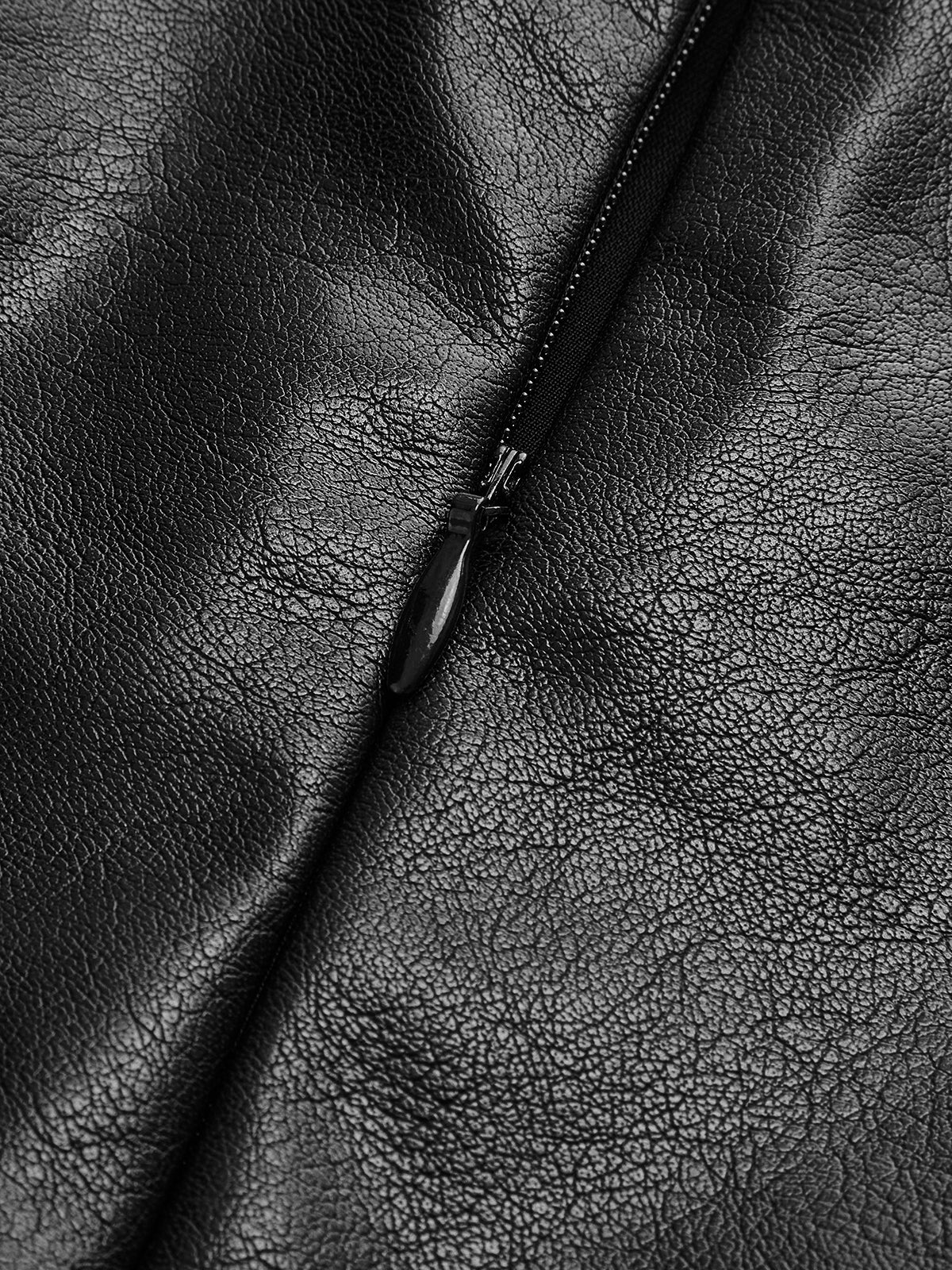 Asymmetric Patchwork Faux Leather Chiffon Pleated Midi Skirt-CALLISTARI