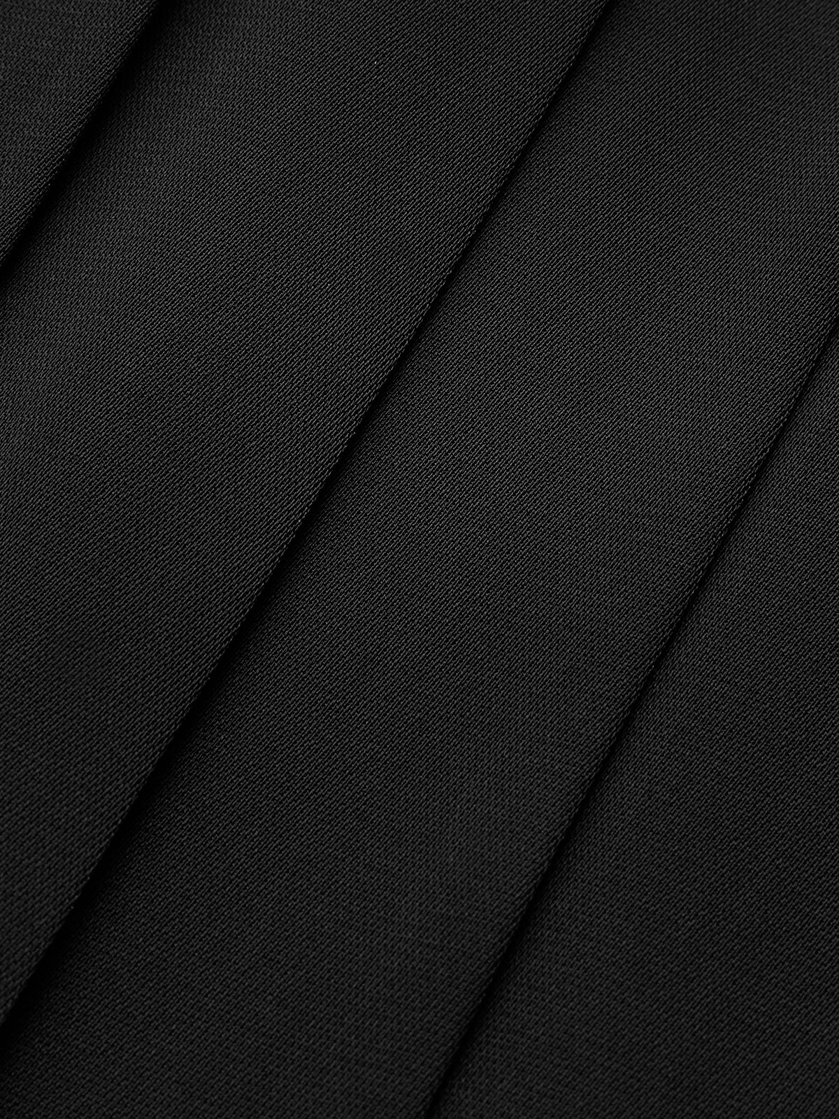 Asymmetric Patchwork Faux Leather Chiffon Pleated Midi Skirt-CALLISTARI