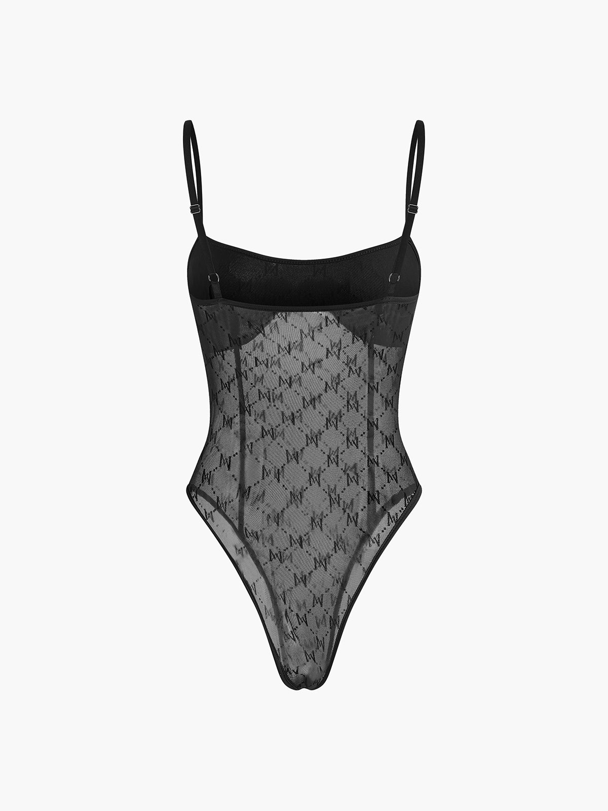 Callistari Spaghetti Strap Mesh Bodysuit-CALLISTARI