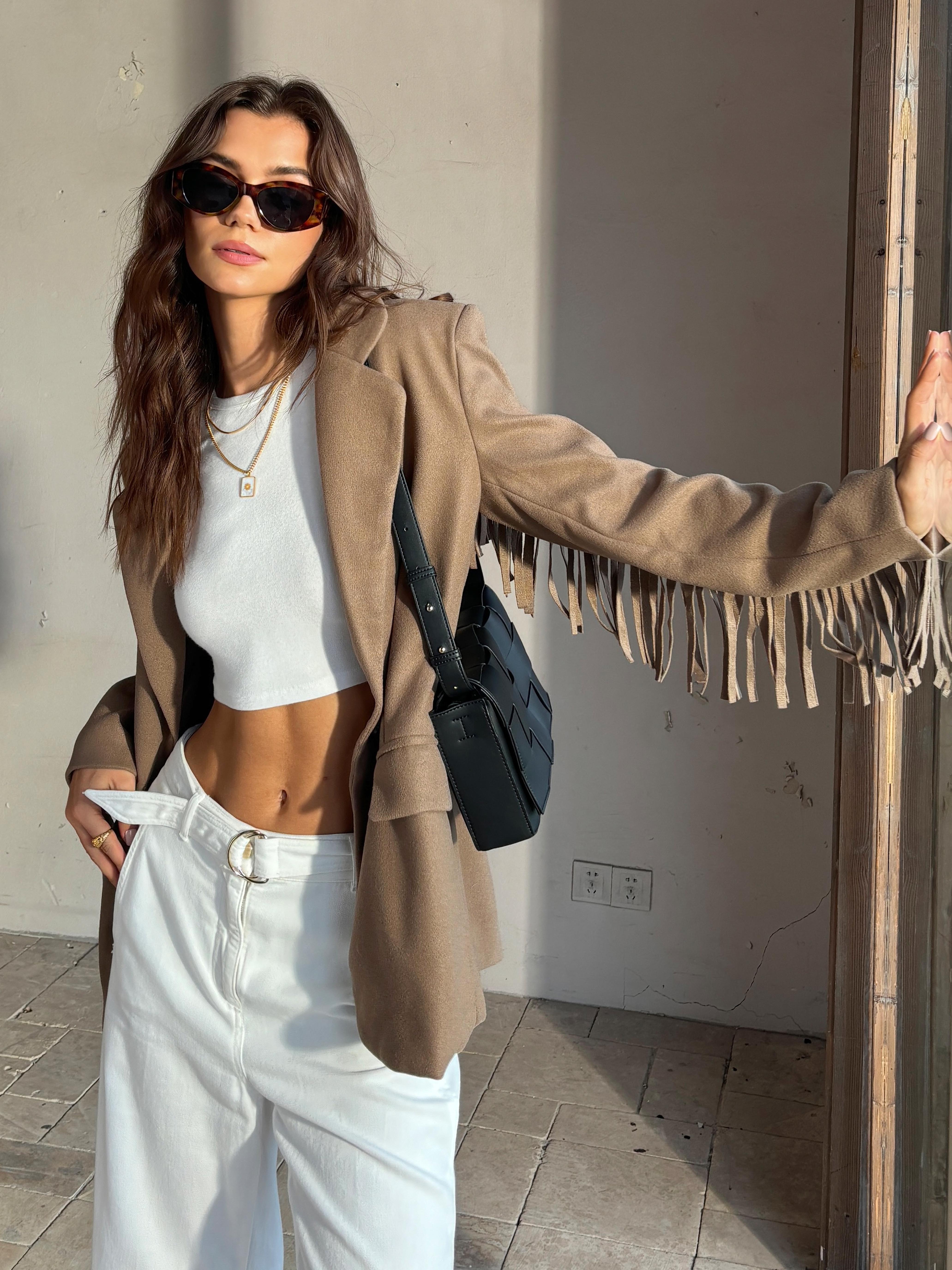 Callistari Tassel Design Slit Piping Blazer-CALLISTARI