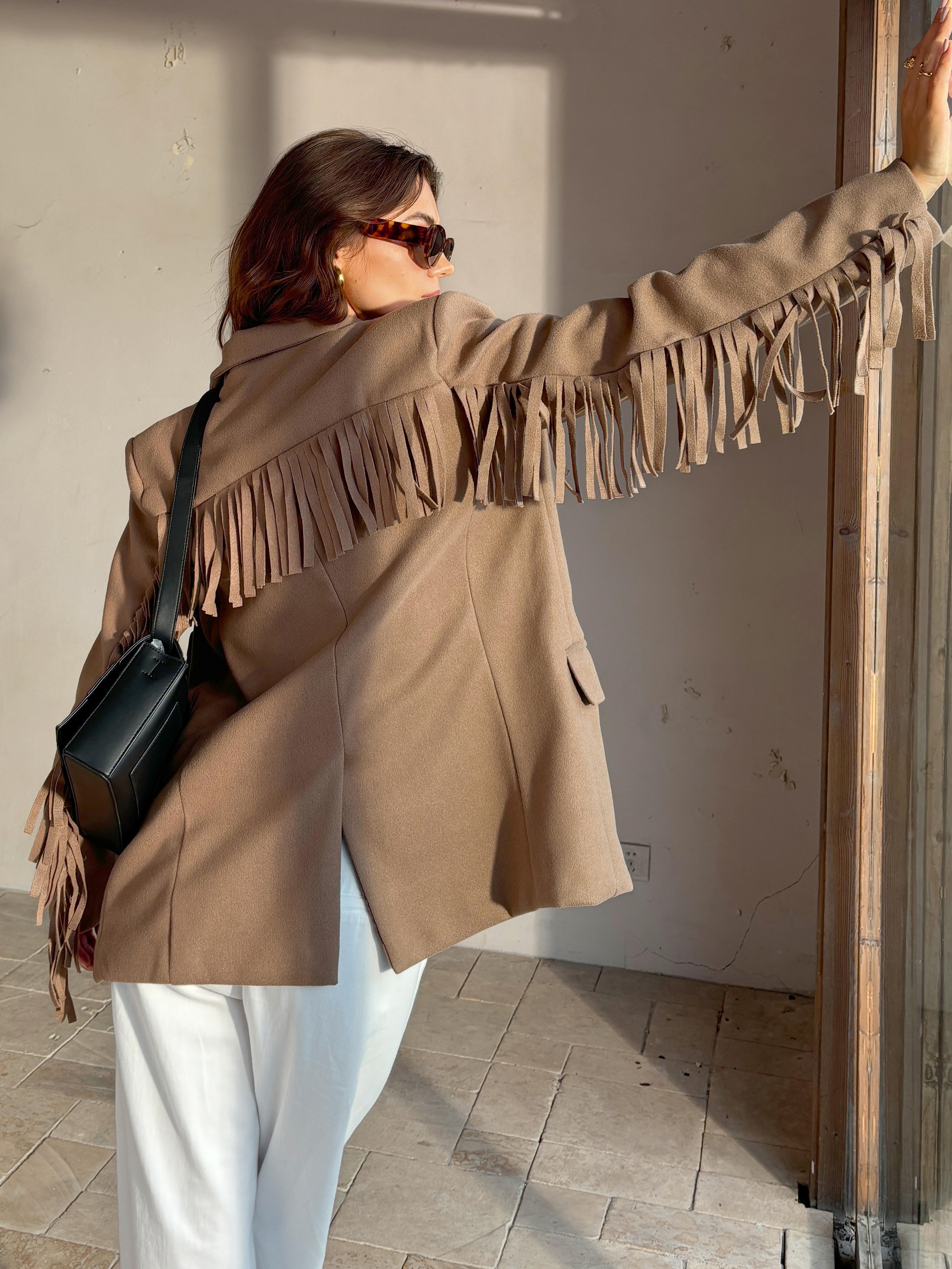 Callistari Tassel Design Slit Piping Blazer-CALLISTARI