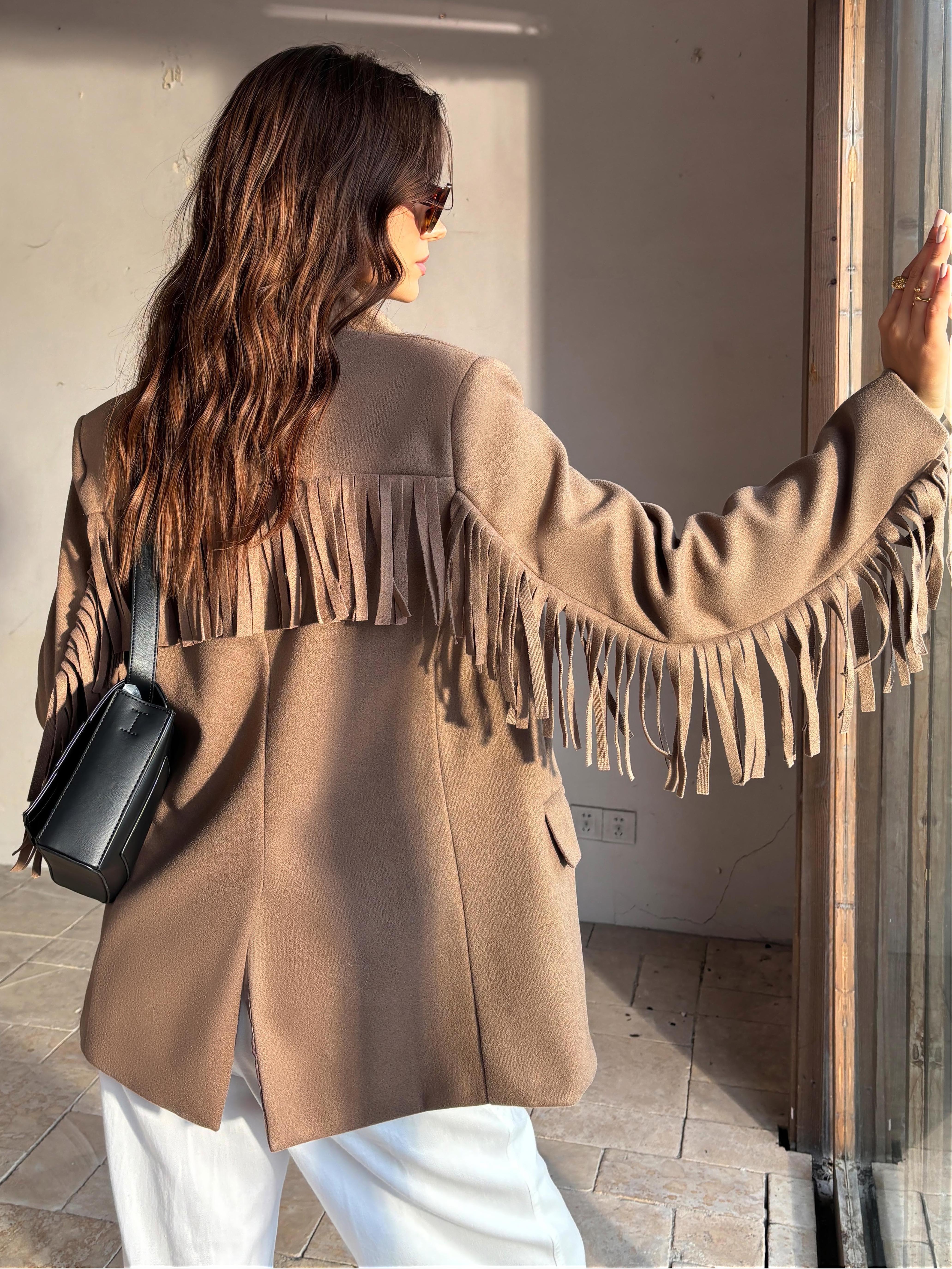 Callistari Tassel Design Slit Piping Blazer-CALLISTARI