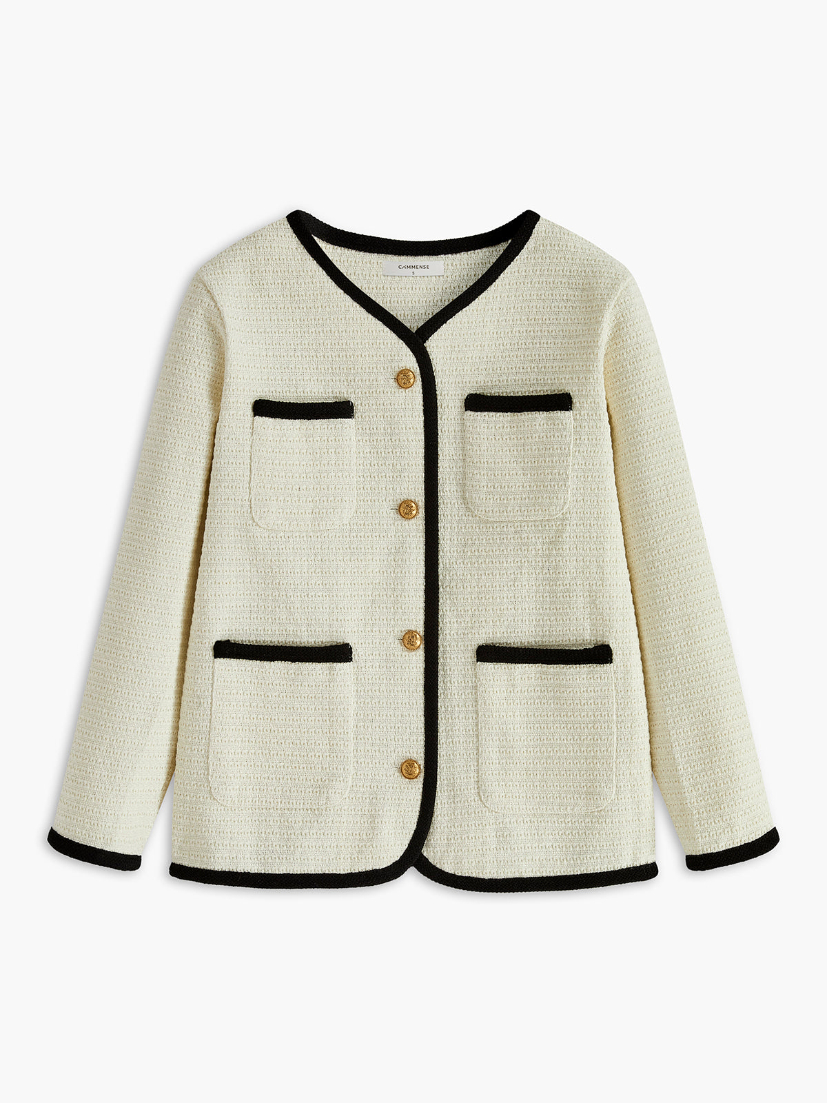 Callistari Elegant Contrast Binding Pockets Blazer-CALLISTARI