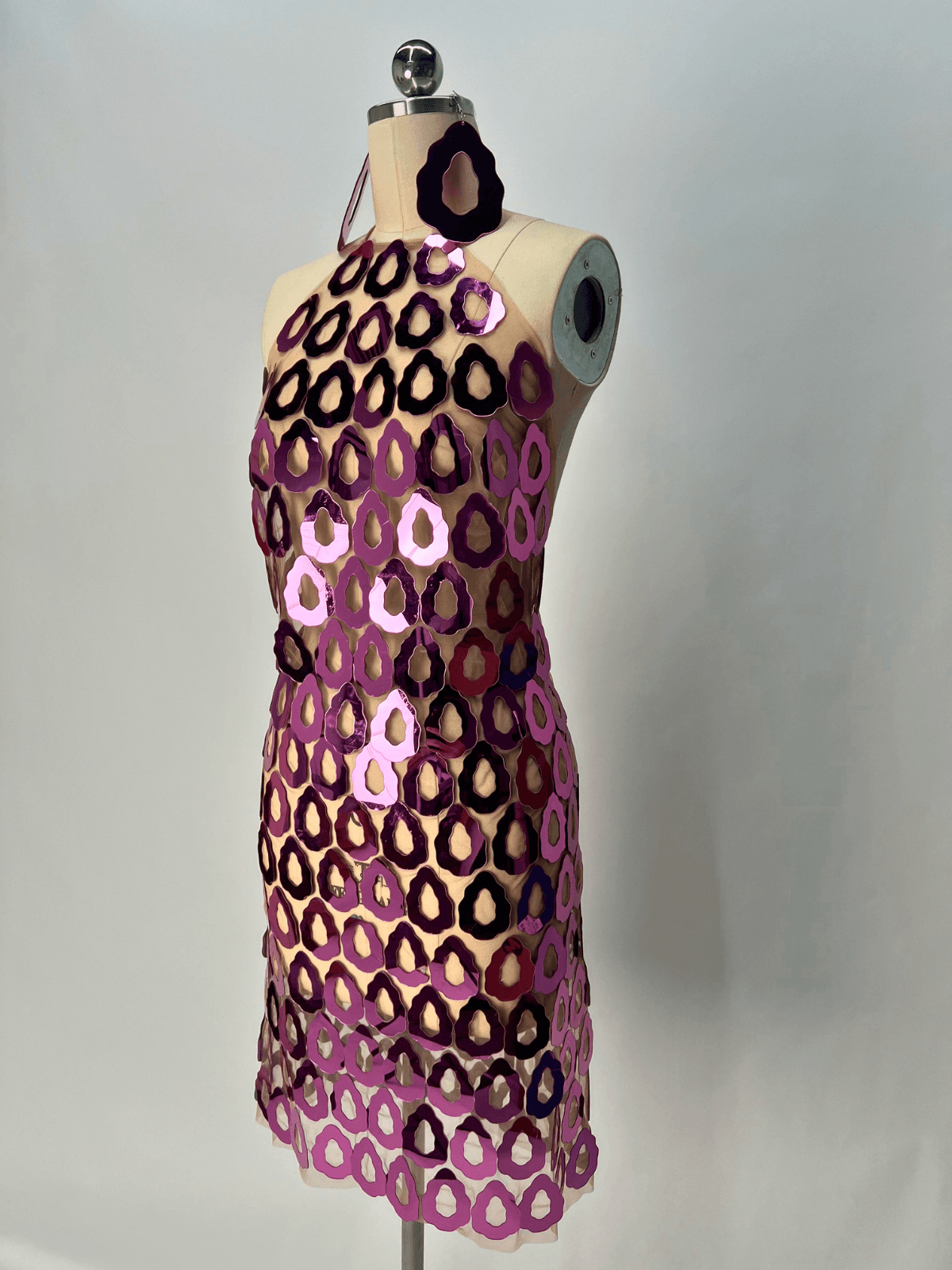 Badel Halterneck Acrylic Mesh Mini Dress - Mew Mews